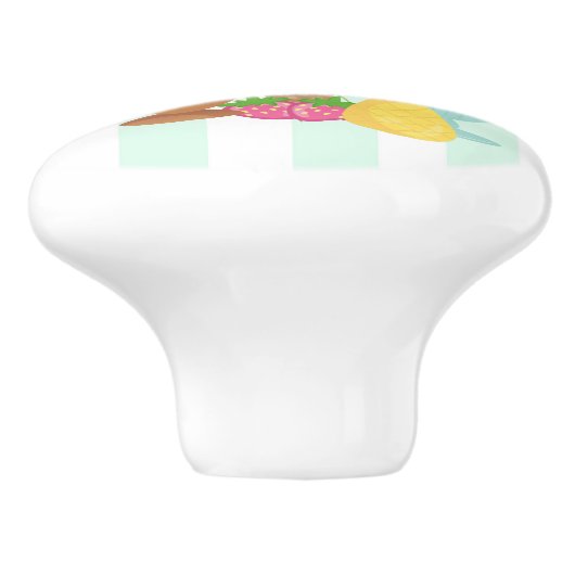 Ice Cream Scoops met Sprinkles Keramische Knop (Zijkant)