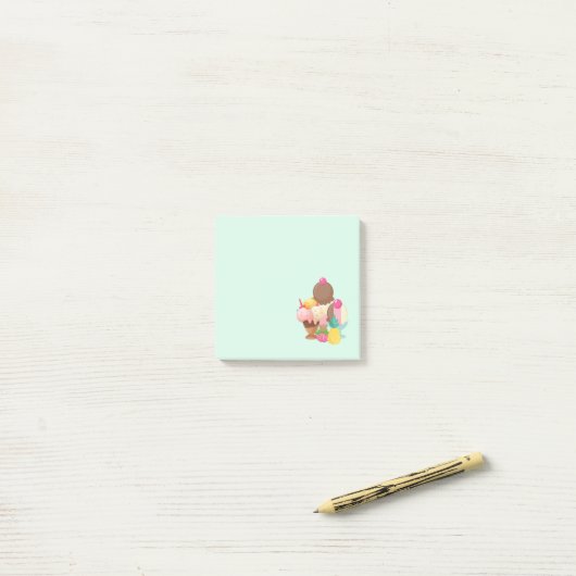 Ice Cream Scoops met Sprinkles Post-it® Notes (Op bureau)