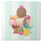 Ice Cream Scoops met Sprinkles Tegeltje (Voorkant)