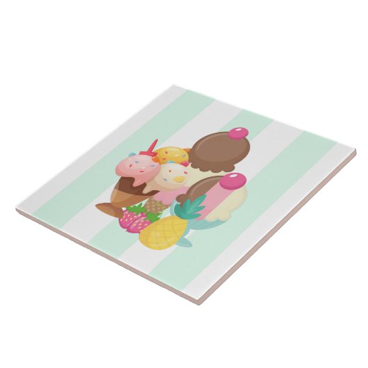 Ice Cream Scoops met Sprinkles Tegeltje (Zijkant)