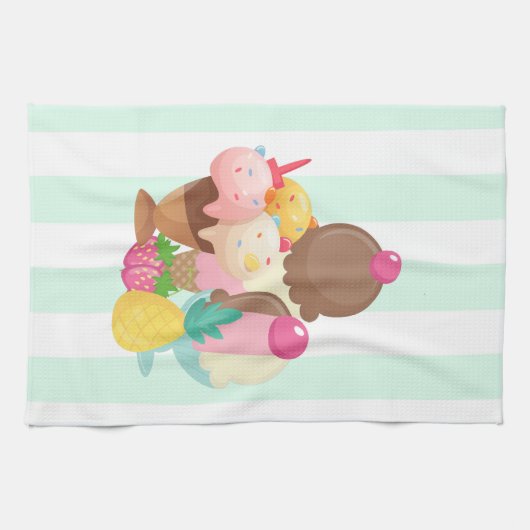 Ice Cream Scoops met Sprinkles Theedoek (Horizontaal)