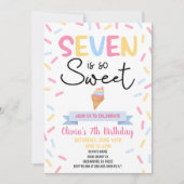 Ice Cream Seven is zo lief 7e verjaardagsfeest Kaart (Voorkant)