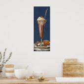 Ice Cream Shake, met schroefdraad en kers Poster (Keuken)