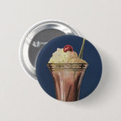  Ice Cream Shake, met schroefdraad en kers Ronde Button 5,7 Cm (Voorkant /achterkant)