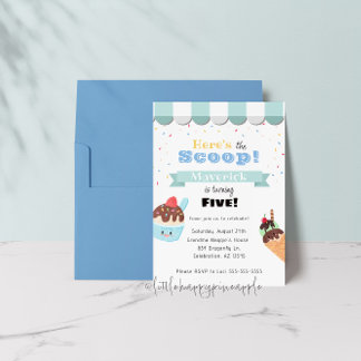 Ice Cream Shop Anniversaire Invitation