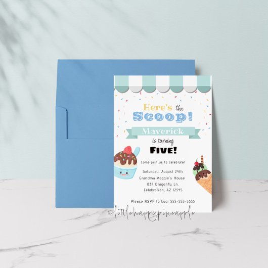Ice Cream Shop Anniversaire Invitation