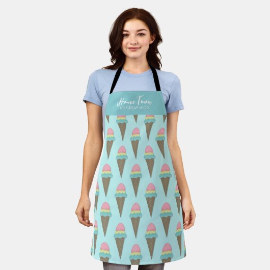 Ice Cream Shop Custom Apron Schort (Gedragen)