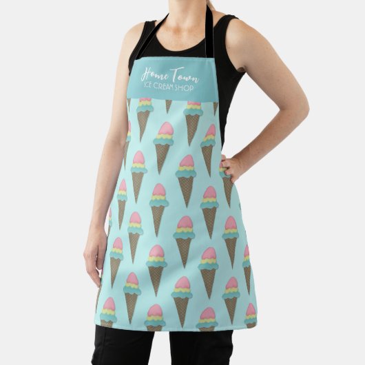 Ice Cream Shop Custom Apron Schort (Insitu)
