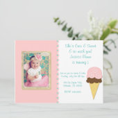 Ice Cream Shop Invite Kaart (Staand voorkant)