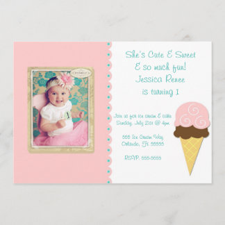 Ice Cream Shop Invite Kaart
