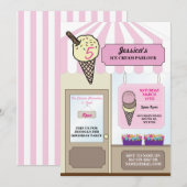 Ice Cream Shop Parlor Birthday Party Invitation (Devant / Derrière)