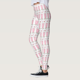 Ice Cream Shoppe Strawberry Pink Milkshake Foodie Leggings