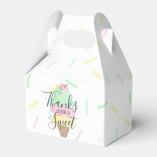 Ice Cream Shower Bedankdoosjes (Voorkant Zijde)