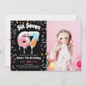 Ice Cream Six Seven 6 7 Birthday Invitation Kaart (Voorkant)