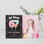 Ice Cream Six Seven 6 7 Birthday Invitation Kaart (Staand voorkant)