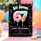 Ice Cream Six Seven 6 7 Birthday Invitation Kaart