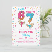 Ice Cream Six Seven Girl Birthday Invitation (Debout devant)
