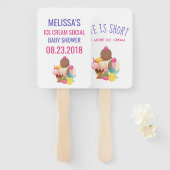Ice Cream Sociaal Baby shower Handwaaier (Voorkant en achterkant)