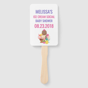 Ice Cream Sociaal Baby shower Handwaaier