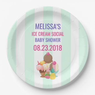 Ice Cream Social Baby shower Event Papieren Bordje