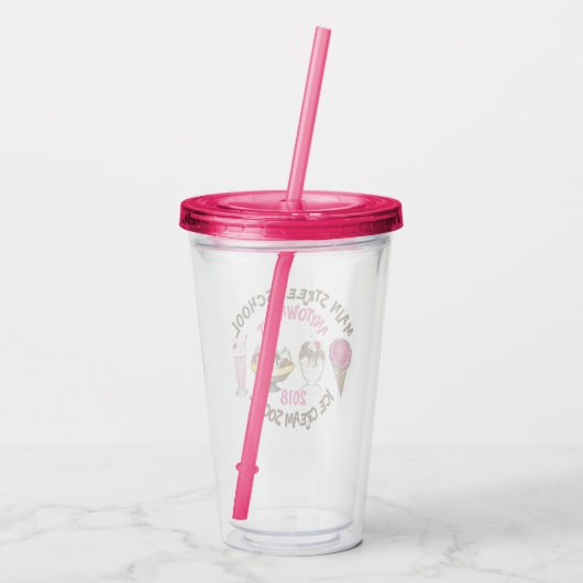 Ice Cream Social Banana Split Cone Sundae Shake Acryl Drinkbeker (Achterkant)