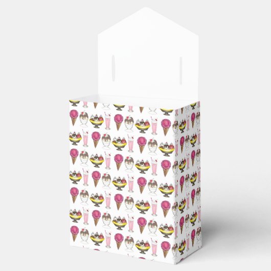 Ice Cream Social Banana Split Sundae Cone Shake Bedankdoosjes (Geopend)