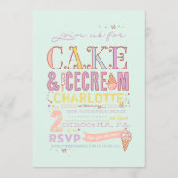 ICE CREAM SOCIAL BIRTHDAY ARTIJ INVITATION nodigen