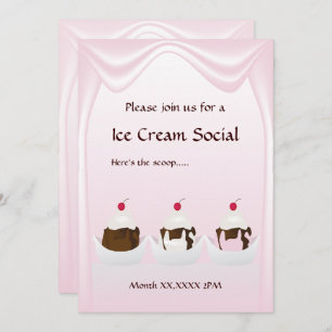 Ice Cream Social Custom Uitnodiging