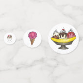 Ice Cream Social Favor Banana Split Sundae Cone Confetti (Voorkanten)
