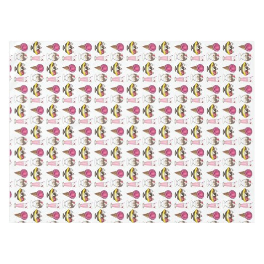 Ice Cream Social Favor Banana Split Sundae Cone Tafelkleed (Voorkant (Horizontaal))