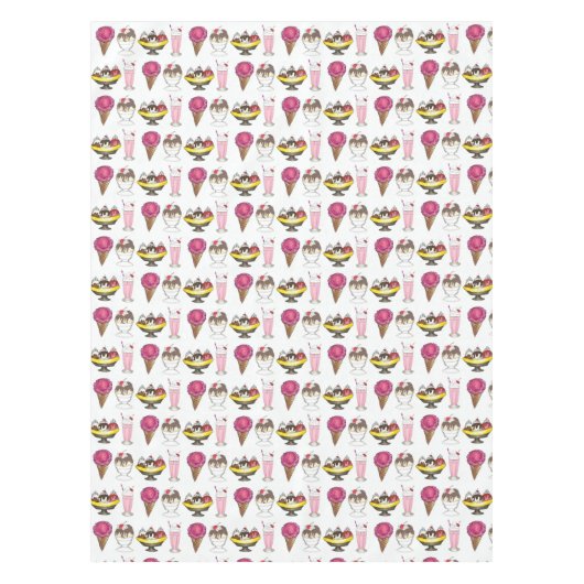 Ice Cream Social Favor Banana Split Sundae Cone Tafelkleed (Voorkant)