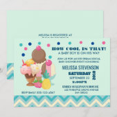 Ice Cream Social Hoe Cool - Baby shower Kaart (Voorkant / Achterkant)