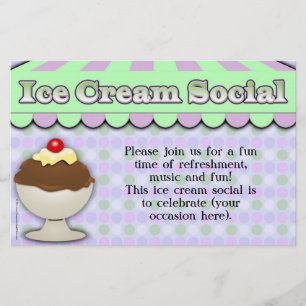 Ice Cream Social, Paars/Green Stripe Sundae Flyer