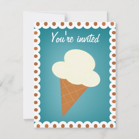 Ice Cream Social Party Invitation (Devant)