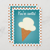 Ice Cream Social Party Invitation (Devant / Derrière)