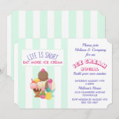 Ice Cream Social Party Invitation de l'événement (Devant / Derrière)