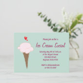 Ice Cream Social Party Kaart (Staand voorkant)