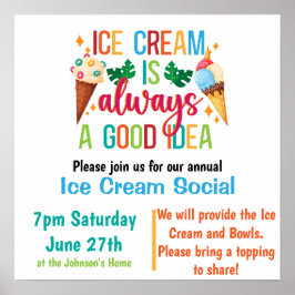 Ice Cream Social Poster