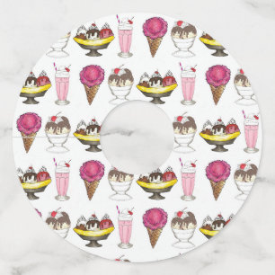 Ice Cream Social Sundae Milkshake Banana Split Wijnglaslabel
