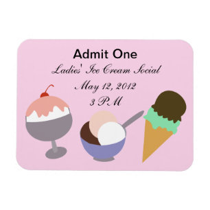 Ice Cream Social Ticket Magneet