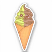 Ice Cream Soft Serve Matcha Green Tea Dessert Sticker (Voorkant)