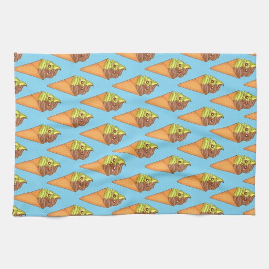 Ice Cream Soft Serve Matcha Green Tea Dessert Theedoek (Horizontaal)