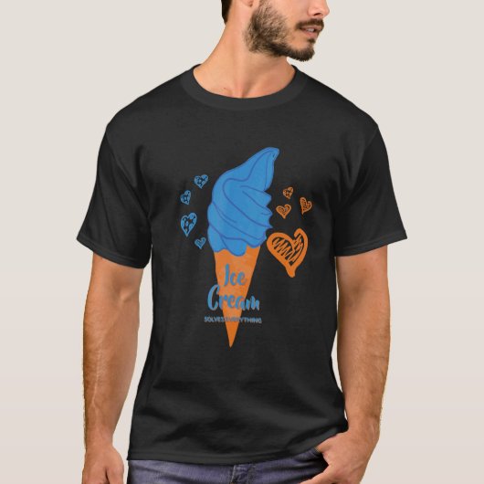 Ice Cream Solves Everything Summer T-shirt (Voorkant)