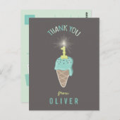 Ice Cream Sparkler 1e Verjaardag Dank u Briefkaart (Voorkant / Achterkant)