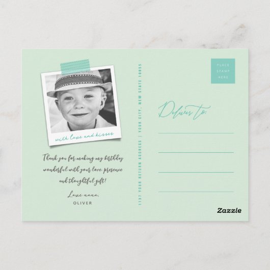 Ice Cream Sparkler 1e Verjaardag Dank u Briefkaart (Achterkant)