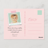 Ice Cream Sparkler Meisje's 1e Verjaardag Dank u Briefkaart (Achterkant)