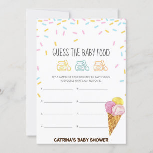 Ice Cream Sprinkle Baby shower - bewerkbare naam, Kaart