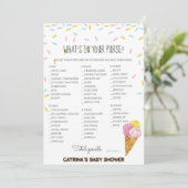 Ice Cream Sprinkle Baby shower - bewerkbare naam,  Kaart (Staand voorkant)