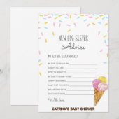 Ice Cream Sprinkle Baby shower - bewerkbare naam, Kaart (Voorkant / Achterkant)