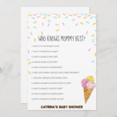 Ice Cream Sprinkle Baby shower - bewerkbare naam,  Kaart (Voorkant / Achterkant)